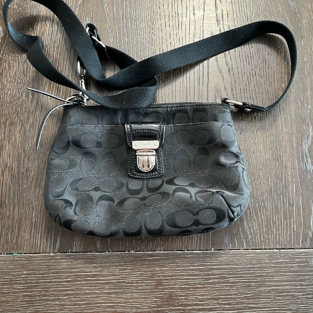 Coach Black Crossbody Bag with Signature Pattern